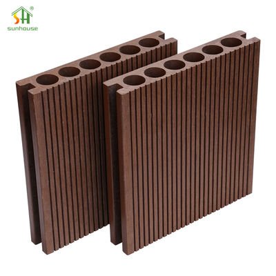 140x25mm WPC Co Extrusion Decking , Wood Plastic Composite Decking Floor