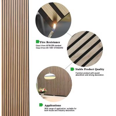 Modern Acoustic Wood Panel Wall 1220x2440mm Customized Color