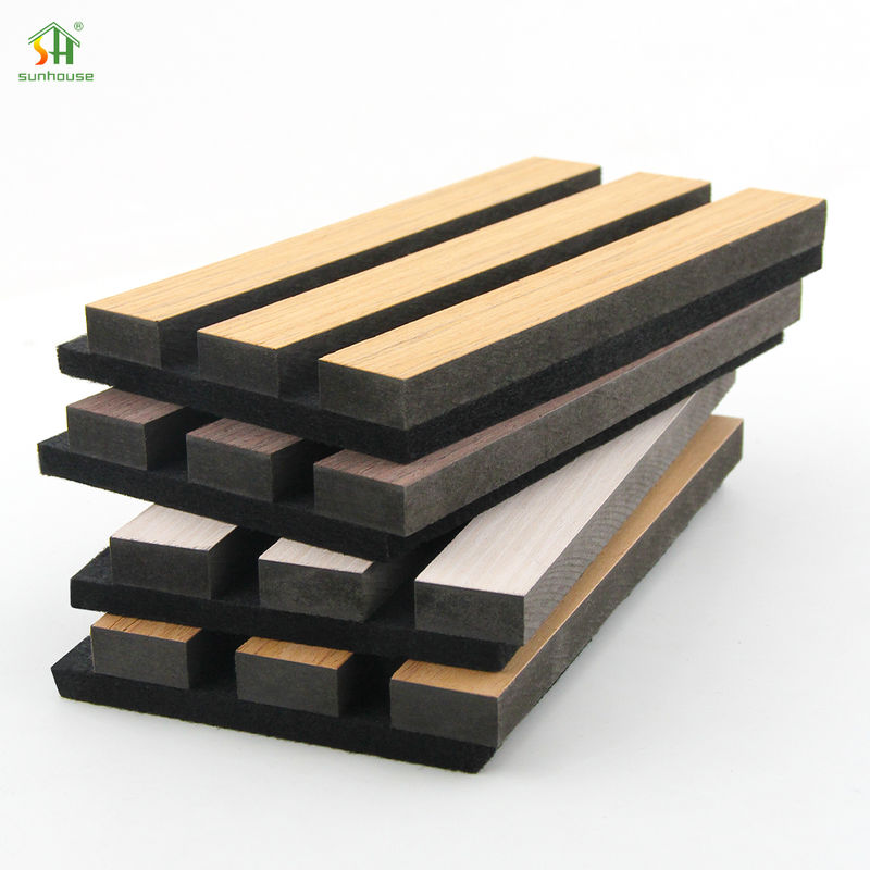 Custom Acoustic Wood Panel Wall 1220x2440mm Black MDF Polyester Fiber