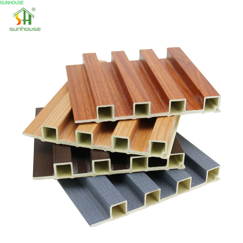 Modern Design Easy Install WPC Fluted Wall Panel for Living Room Moisture Resistance Bamboo Plastic Sheet Board Interior Walls