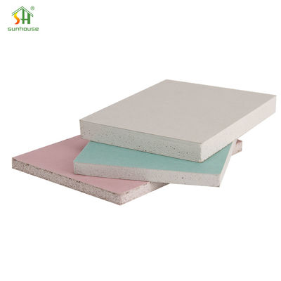 पर्यावरण के अनुकूल प्लास्टर बोर्ड हल्के 12 मिमी सूखी दीवार प्लास्टर बोर्ड
