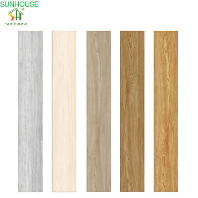 6mm एसपीसी स्टोन प्लास्टिक कम्पोजिट फ्लोरिंग 7x48 इंच वाटरप्रूफ एंटी-स्लिप R9 फायर रेसिस्टेंट क्लास बी आवासीय और हल्के वाणिज्यिक उपयोग के लिए